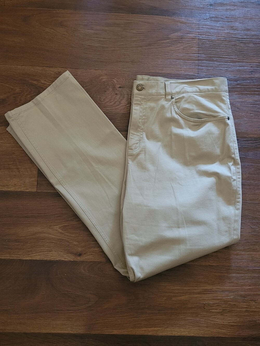 Jones New York Straight Leg Khaki Pants, Women's 16, Tan